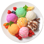 plate with ice cream