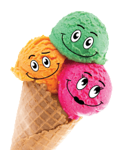ice cream with three balls